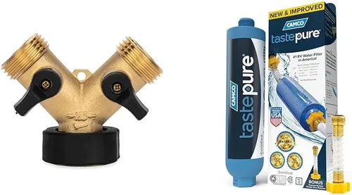 Miniatura 11 de Camco Tastepure - Filtro de agua para autocaravana, filtro de agua avanzado en línea con protector de manguera flexible, filtración GAC y KDF