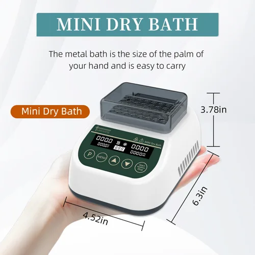 Miniatura 5 de Mini calentador de baño seco digital incubadora termostática calefacción temporizador programable con 0.0 fl oz* 40 tubos de centrífuga bloque