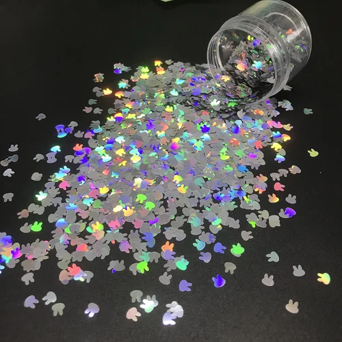 Miniatura 21 de Paquete de 0.35 onzas por paquete, astilla de 0.47 pulgadas con purpurina de huesos grandes, para festivales, rave, maquillaje, rostro, cuerpo