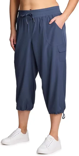Miniatura 16 de RBX Active - Pantalón capri para mujer, talla grande, ligero, tejido, con cordón, estilo cargo