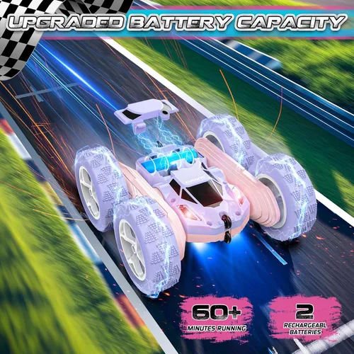 Miniatura 3 de cosone Automóvil a Control Remoto, Autos RC para Niños, Juguetes Recargables, Rotación de 360°, 2.4Ghz, Auto de Acrobacias RC para Niños, Regalo