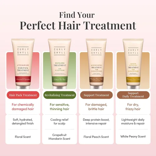 Miniatura 5 de CURLYSHYLL After Salon Care - Paquete de tratamiento para el cabello, acondicionador profundo para cabello seco y dañado, acabado ligero sin
