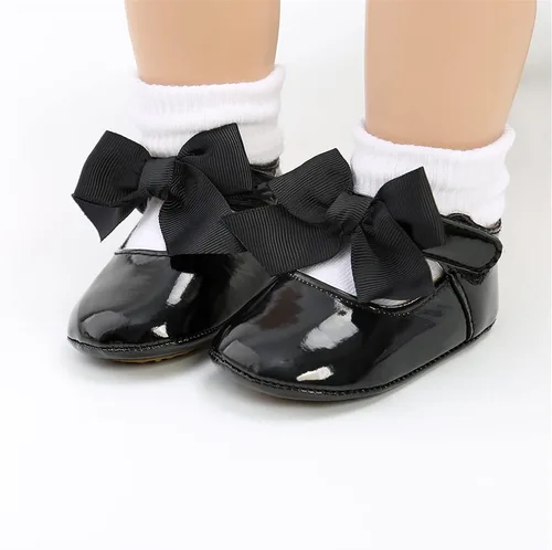 Miniatura 3 de WILLFUN Zapatos planos Mary Jane para bebés y niñas con lazo, vestido de princesa, zapatos de cuna, suela de goma suave antideslizante