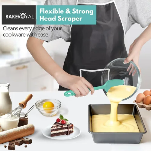 Miniatura 4 de BakeRoyal Juego de espátulas de silicona – 4 espátulas de goma de silicona resistente al calor 600°F para tareas diarias – Espátulas de cocina