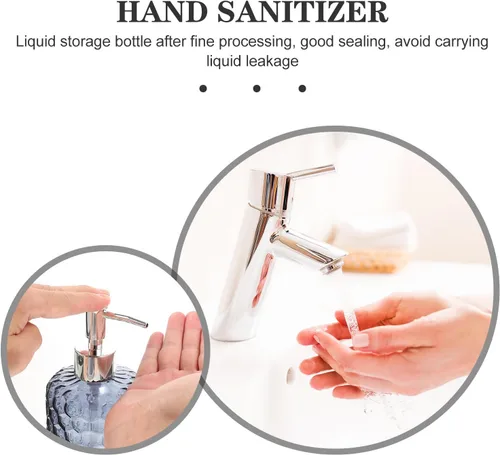 Miniatura 6 de VICASKY Glass Pump Bottle with Silver Cap Refillable Hand Soap Dispenser for Shampoo Lotion Body Wash Large Capacity Easy-Press Multi-Function