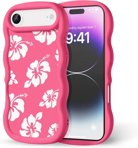 Miniatura 136 de Compatible con iPhone SE/8/7 Funda para Mujeres y Niñas, Marco Ondulado Rizado con Patrón Lindo, Estética Delgada Suave Silicona TPU Parachoques