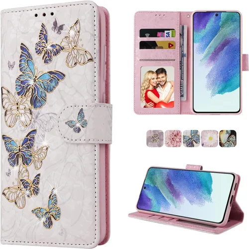 Miniatura 19 de UEEBAI Funda tipo billetera para Samsung Galaxy A16 4G/5G, cubierta de cuero PU con soporte, bloqueo RFID, funda flip con ranuras para tarjetas
