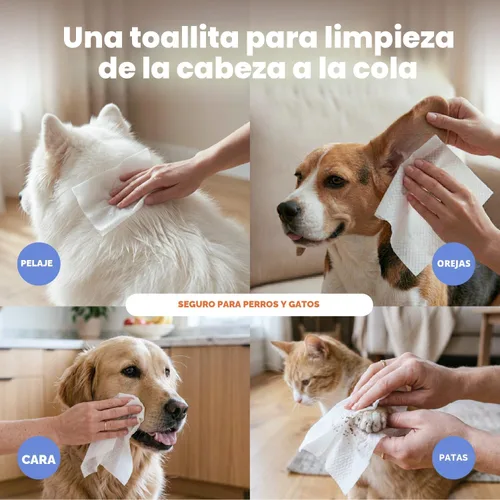 Miniatura 3 de Best Pet Supplies Toallitas para Mascotas para Perros – Toallitas para Perros de Limpieza Desodorizante, para Pelaje, Orejas, Patas - Lavanda