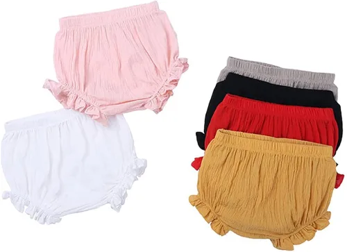 Miniatura 4 de HAOLUKI Pantalones cortos básicos de algodón y lino para recién nacidos pantalones cortos de polipropileno