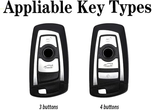 Miniatura 2 de Funda para llavero, llavero, carcasa de metal compatible con BMW 1 3 4 5 6 7 Series X3 X4 M5 M6 GT3 GT5 (Gunmetal y fibra de carbono)
