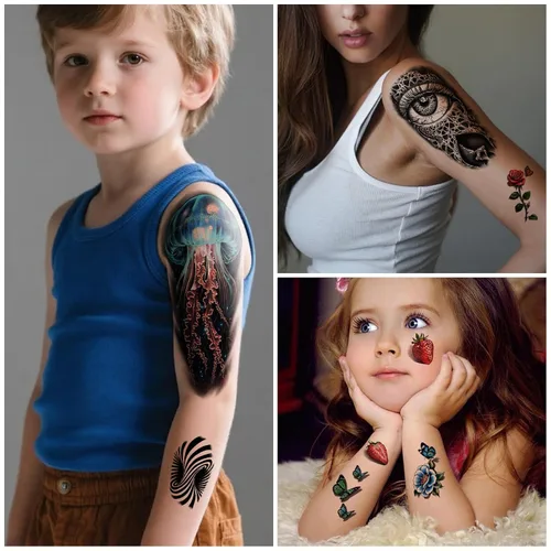 Miniatura 3 de 77 hojas de tatuajes temporales realistas en 3D para adultos y niños, calavera de araña, tigre, león, dragón, serpiente, tatuajes temporales