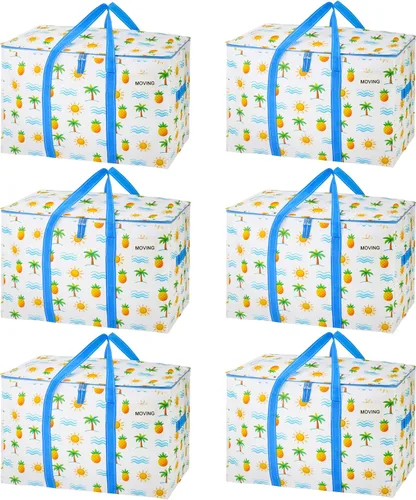 Miniatura 11 de VENO - Paquete de mudanzas, cajas de almacenamiento para embalaje universitario con tapas alternativas, para dormitorio, extragrande, asas