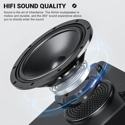 Miniatura 7 de Docooler Altavoz Bluetooth retro, reproductor de discos de vinilo, receptor Bluetooth integrado y altavoces estéreo, altavoces Bluetooth portátiles