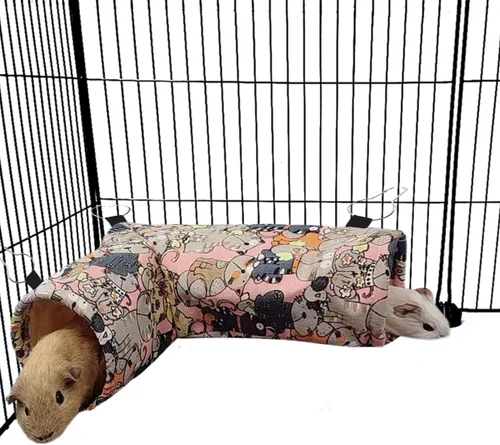 Miniatura 7 de Hamaca para hurón y túnel de rata de indias, túnel de esquina de animales pequeños, tubos y cama para erizo, cerdito de chinchilla, juguetes y 4.