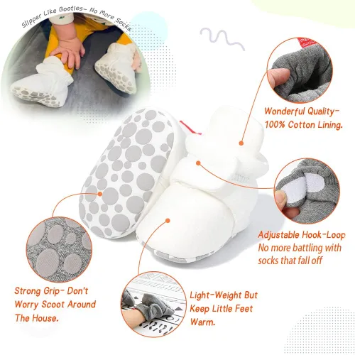 Miniatura 11 de Sawimlgy - Botines de algodón antideslizantes para recién nacido, con agarre, para cuna o para el invierno