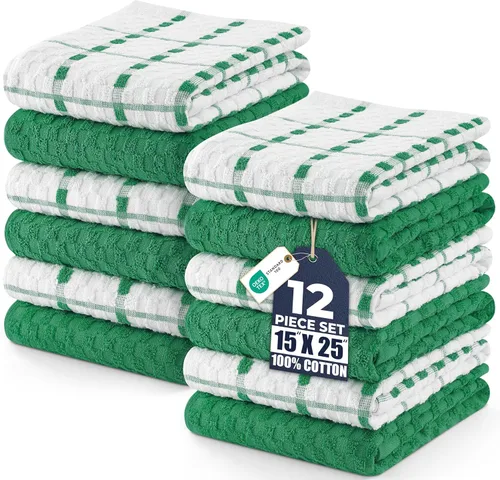 Miniatura 11 de Utopia Towels Kitchen - Juego de 12 toallas de cocina de 100 % algodón hilado en anillo de 15 x 25 pulgadas, súper suaves y absorbentes, juego