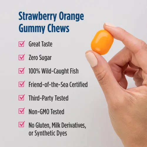 Miniatura 4 de Nordic Naturals Zero Sugar DHA - Gomitas prenatales de vitamina sabor fresa y naranja, 27 gomitas - Suplementos para el embarazo - 600 mg de aceite