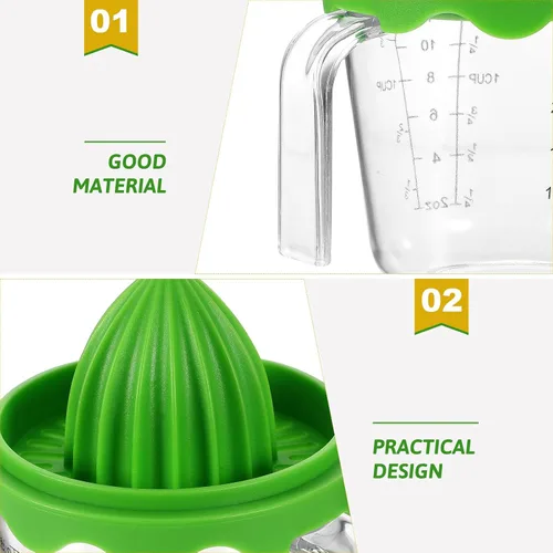 Miniatura 7 de Garneck Exprimidores manuales con taza medidora de 12 onzas – Exprimidor de mano de frutas para limón/cítricos – Pequeño extractor de jugo portátil