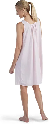 Miniatura 2 de Miss Elaine Camisón - Vestido corto de nailon para mujer, vestido sin mangas con bordado de pétalos en cuello redondo