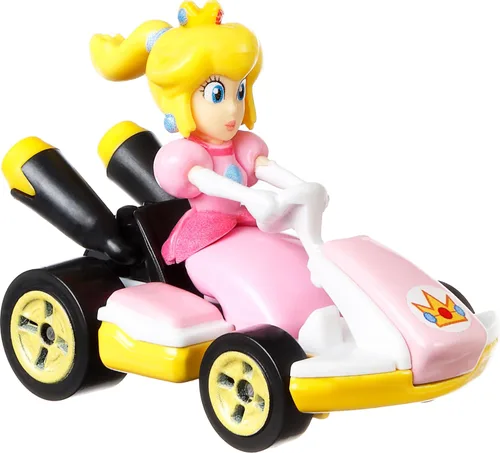 Miniatura 4 de Hot Wheels GBG28 Mario Kart 1:64 Die-Cast Peach con Vehículo Kart Standard