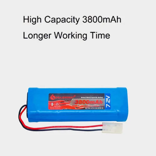Miniatura 3 de Paquete de baterías RC de 7.2V (paquete de 2) 3800mAh de alta capacidad de 6 celdas NiMH Flat Battery Pack w/Standard Tamiya Connector+7.2V Smart