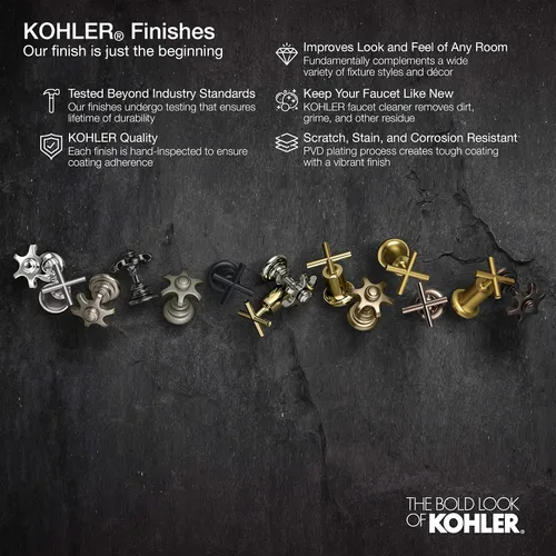 Miniatura 7 de KOHLER Alteo K-45800-4-2BZ - Grifo de baño de un solo mango o centro con montaje de drenaje de metal en bronce aceitado