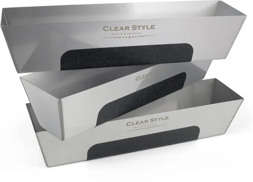 CLEAR STYLE - Bandeja para mezcla de acero inoxidable (35,6 cm, paquete de 3)