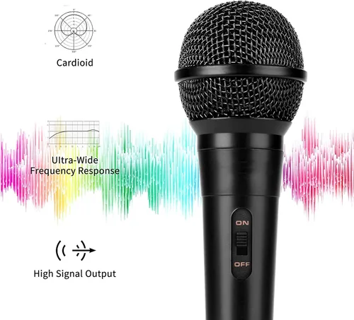 Miniatura 7 de E I F E R Micrófono dinámico con cable con enchufe de 0.256 in y cable de 9.8 ft para karaoke y rendimiento