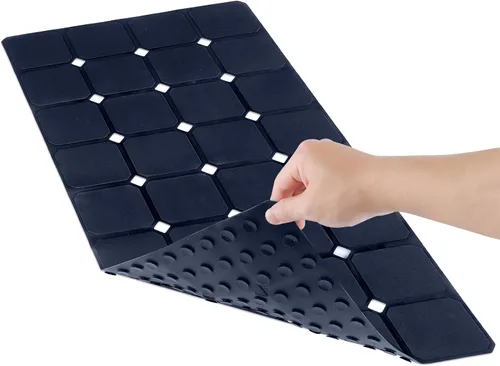Miniatura 8 de Tapete de bañera antideslizante de silicona plegable de 15 x 28 pulgadas con ventosas fuertes y grandes agujeros de drenaje, duradero y ecológico