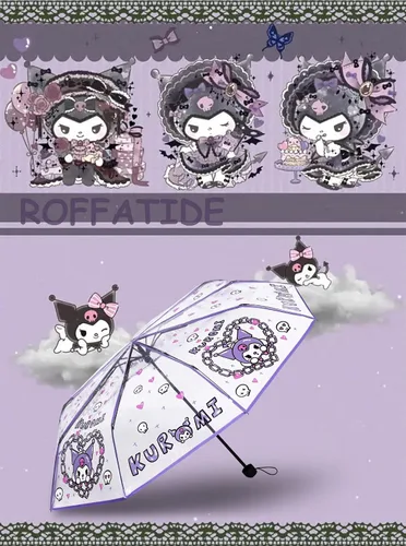 Miniatura 4 de Roffatide Paraguas de viaje plegable de anime, con 8 varillas de burbujas, resistente al viento, impermeable, protección de luz, paraguas