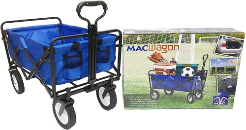 Miniatura 4 de Mac Sports - Carrito plegable con marco de acero resistente, capacidad de 150 libras, para exteriores, campamento, jardín, utilitario, color azul