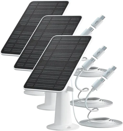 Miniatura 10 de Panel solar para cámara de seguridad, panel solar USB de 5W para cámara de seguridad DC 5V, panel solar con puerto micro USB y USB-C, cargador solar