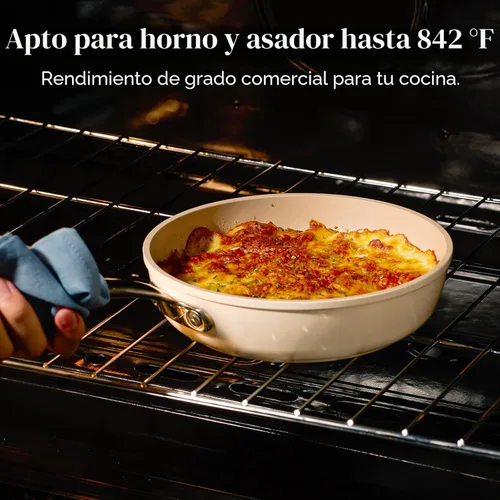 Miniatura 6 de Redchef Sartenes de cerámica, sartenes antiadherentes de 4 piezas, sartén no tóxica con tapa, juego de utensilios de cocina de cerámica, sartén