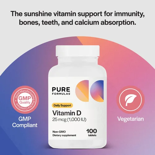 Miniatura 3 de PureFormulas Vitamina D3 1,000 UI 25 mcg - Suplemento de vitamina D premium para la formación saludable de huesos, dientes, salud cardiovascular
