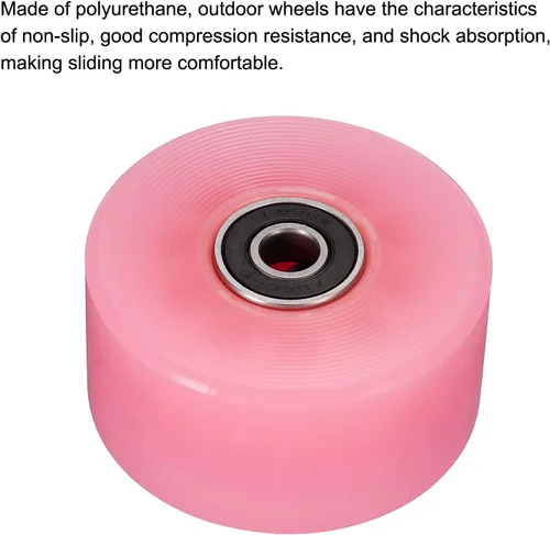 Miniatura 4 de PATIKIL Roller Skate Wheels with Bearings, Quad Skate Replacement for Double Row Skate Skateboards Indoor or Outdoor Rosado