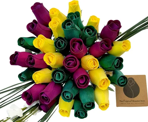 Miniatura 9 de Ramos originales de rosas de madera en 1, 2, o 3 docenas, Madera de abedul, 1 Docena
