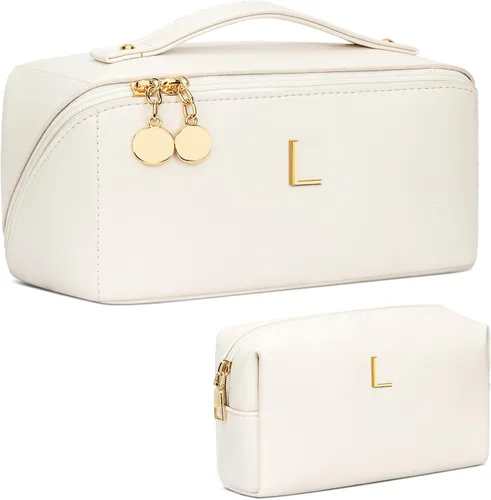 Miniatura 76 de Regalos de cumpleaños para mujeres y adolescentes, juego de bolsas organizadoras de maquillaje con iniciales personalizadas, bolsa de cosméticos