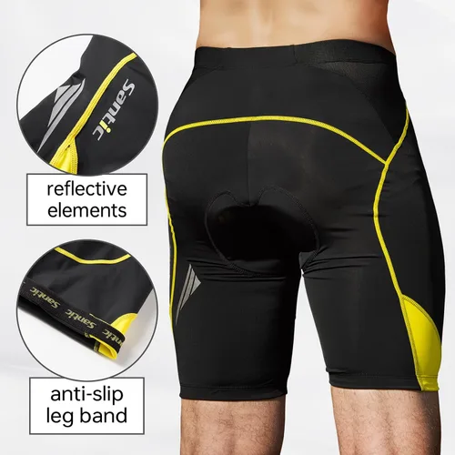 Miniatura 34 de Santic Pantalones cortos de ciclismo para hombre, pantalones acolchados para ciclismo, ropa de ciclismo