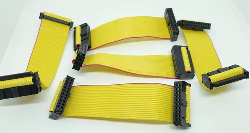 Miniatura 2 de Paquete de 5 conectores hembra IDC 2x10 20P 0.100 in 4.7 in 4 pulgadas, cable de cinta plano amarillo, filas dobles 20 pines paso FC F/F