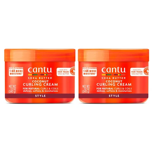 Miniatura 12 de Cantu Crema rizadora de coco con manteca de karité para cabello natural, 12 onzas para cabello natural