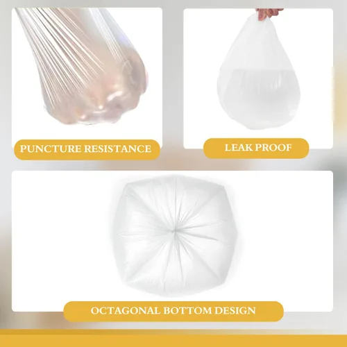 Miniatura 4 de Bolsas de basura medianas, bolsas de basura blancas de 6-8 galones, forros para cesto de basura para baño, dormitorio, oficina, sin perfume