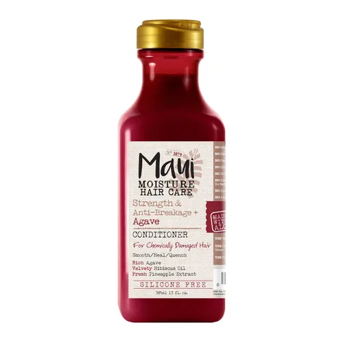 Maui Moisture Strength - Acondicionador de agave hidratante y antiroturas para cabello teñido o dañado químicamente, silicona vegana sin parabenos,