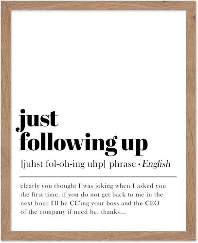 Miniatura 11 de Póster de Arte de Diccionario de Poster Master - Definición de "Just Following Up" Impreso - Arte Tipográfico - Regalo para Hombres, Mujeres