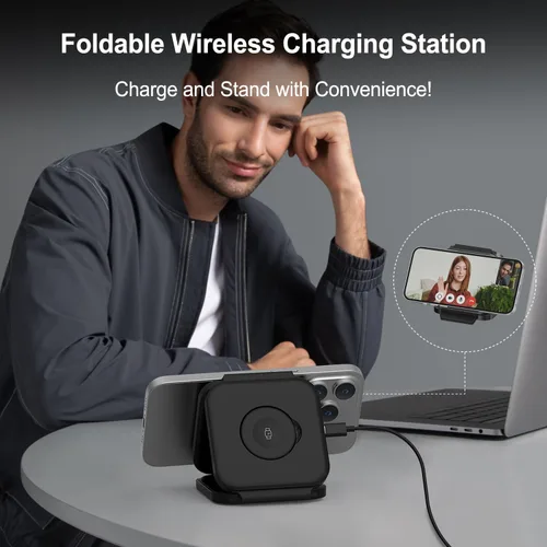 Miniatura 6 de Estación de carga inalámbrica para múltiples dispositivos Apple - Cargador inalámbrico magnético plegable 3 en 1 - Almohadilla de carga de viaje