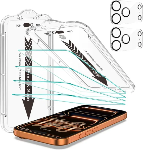 Miniatura 25 de EZ-GLAZ - Paquete de 4 + 2 protectores de pantalla de privacidad para iPhone 13 [6.1 pulgadas] con protector de lente de cámara