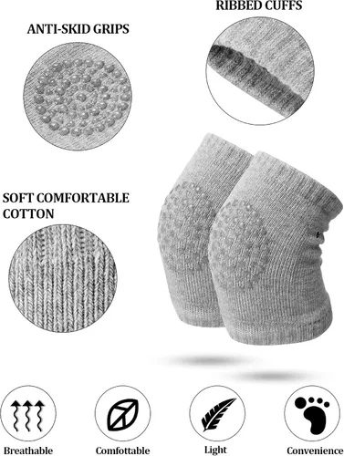 Miniatura 3 de 10 Pairs Baby Crawling Anti Slip Knee Pads and Anti Slip Baby Socks Set Unisex Toddler Knee Protectors Non Slip Ankle Socks
