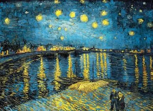 NIHO-JIUMA Kit de pintura de diamantes de noche estrellada el Ródano, regalo de arte de diamantes 5D para adultos y adolescentes, decoración del