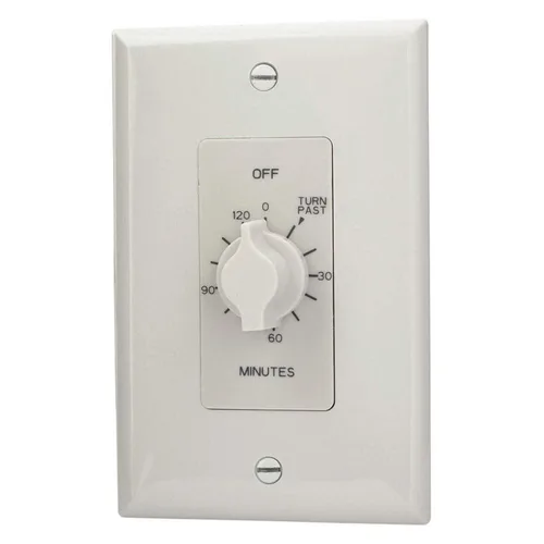 NSI TORK A502HW - Temporizador giratorio de pared con muelle, 2 horas de duración y placa frontal blanca, 12 AWG / 125-277 V, para apagado