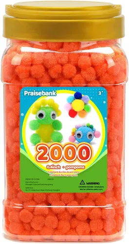 Miniatura 45 de Praisebank 300 pompones de 1 pulgada para artes y manualidades, manualidades en tarro