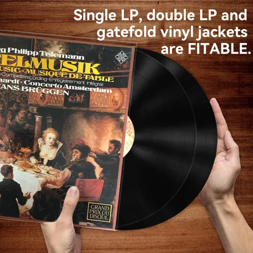 Miniatura 4 de Fundas exteriores de vinilo, juego de 50 fundas de vinilo de plástico para álbumes que protegen 12 pulgadas de LP, 3 mil de grosor transparente